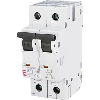 Jistič Dvoupólový DC jistič 16A, ETI-16 C-2 (Jištění a ochrana)