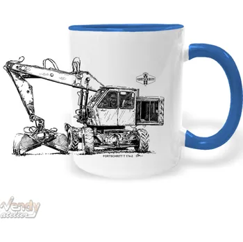 Hrnek - Samohybný bagr Fortschritt T 174-2 Barva: Modrá
