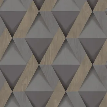 Tapeta Vliesová tapeta na zeď, šedo-hnědá, imitace dřevěného obložení, M69189D, Nomade, Ugépa