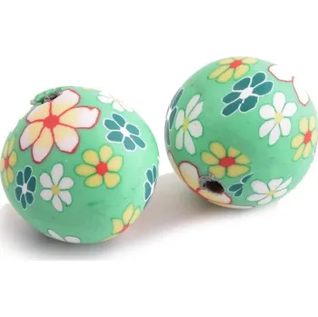 Dětské navlékací korálky Korálky 16mm zelené - 2ks