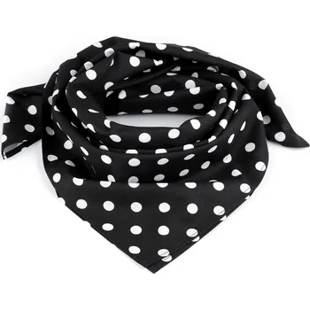 Šátek Bavlněný šátek s puntíky 65x65 cm černá 1ks