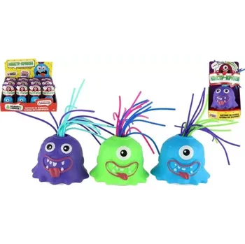 Hudební nástroj pro děti Teddies Příšerka/Monstrum s přísavkou plast 7cm na baterie se zvukem, světlem 3 barvy v krabičce 12ks v boxu