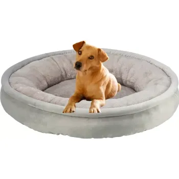Pelíšek pro psa TRIXIE Kulatý sametový pelech EMMI, s okrajem, světlešedá ø 65 cm