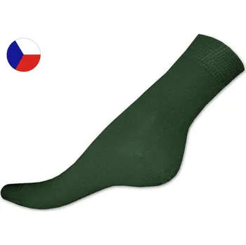 Dámské ponožky Bavlněné ponožky s lycrou 41/42 Hladké tmavě zelené