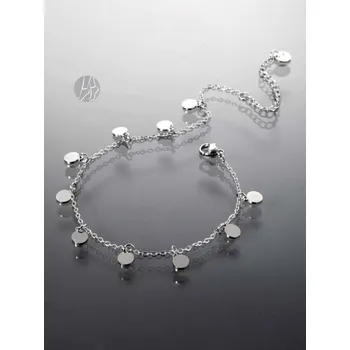 Náramek Prosperk Náramek na nohu stříbrný s placičkami S3183