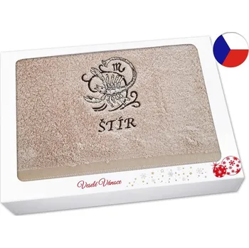 Vánoční dekorace Vánoční dárkové balení ručníku Znamení Štír béžová/hnědá