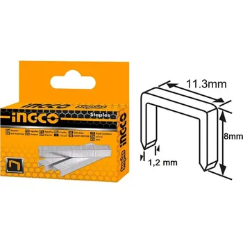 INGCO Sponky do sešívačky 11,3 x 1,2 x 8 mm 1000 ks Spona do sešívačky INGCO Sponky do sešívačky 11,3 x 1,2 x 8 mm 1000 ks