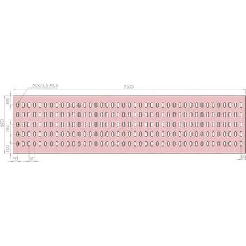Plech Plech děrovaný 2500 x 620/tl. 3 mm LO 105x60, pozink