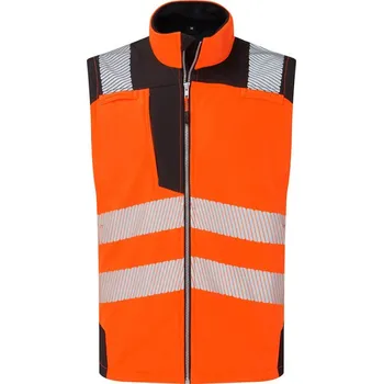 pracovní vesta PORTWEST Vesta PW325, Hi-Vis softshelová, reflexní POR-PW325OBR4XL 4XL Oranžová/černá