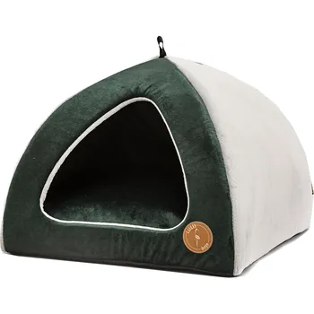 Pelíšek pro psa Lauren Design Bouda Bella VELVET, láhvově zelená Velikost: M (50x50cm)