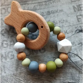 Argia beads Přírodní kousátko rybka S2114