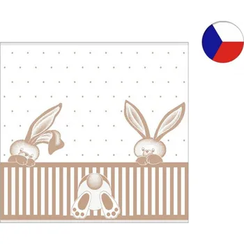 Dětská froté osuška 104x104 NORA Zajíčci béžová 450g