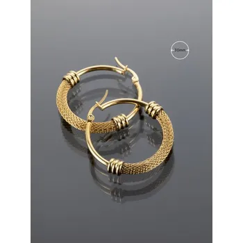 Náušnice Prosperk Náušnice z oceli kruhy zlaté řetízkové 5cm S1703