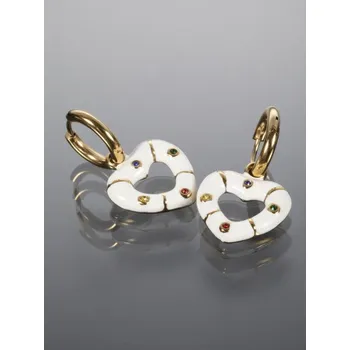 Náušnice Prosperk Náušnice srdíčka bílá S4913