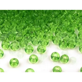 Dětské navlékací korálky Rokajl Preciosa 10/0 - 2,3 mm lesklé zelená sv. 20g lesklé