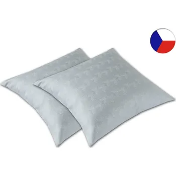 Dekorativní polštářek Damaškový dekorační polštářek 40x40 EXCELLENT DIAMANT Tanec teček modrošedý