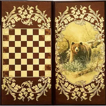 Šachy Stolní hra Nardy Medvěd 500x250mm