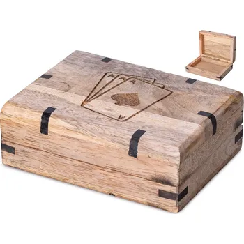 Houpací síť Mikro trading Pouzdro na karty dřevěné - 12 x 9 cm