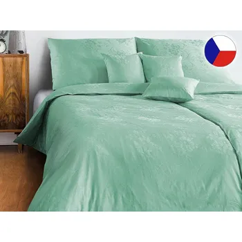 Povlečení Damaškové povlečení 140x220, 70x90 BOHEMA Rozkvět aqua