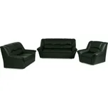 Kožená sedací souprava DUBAJ LUX 3+2+1, tm. zelená (K-32)