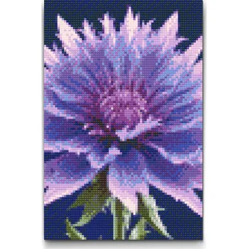 Diamantové malování Diamantové malování - Květ chrpy Velikost: 20x30cm, Rámování: Pouze srolované plátno, Diamanty: Kulaté