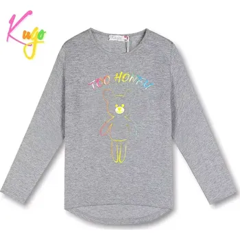 Dívčí tričko Dívčí tričko dl.r. Kugo WK0864 šedé