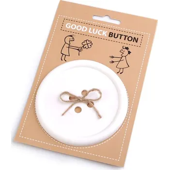 Gadget Knoflík pro štěstí / podtácek bílá mléčná 1ks ANGLICKY