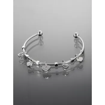 Náramek Prosperk Romantický náramek z chirurgické oceli srdíčka S3972