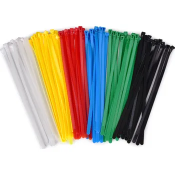 Organizace kabelů HOBBY | 100 ks opakovaně použitelné stahovací pásky | rozepínací zip pásky | mix barev 30 cm Dedra