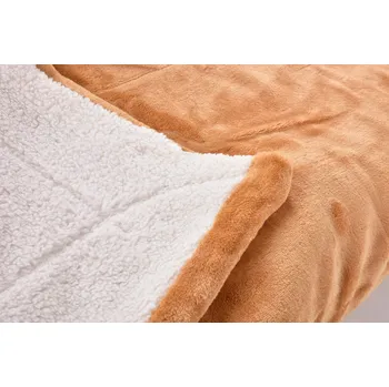 přikrývka LAGOON DREAM | dvouvrstvá luxusní přikrývka 150 × 200 cm | LAGOON VELVET & hebká imitace beránka | cappuccino Dedra