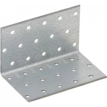 Tesařské kování Úhelník montážní KM6 – 60 × 60 × 100 × 2,0 mm