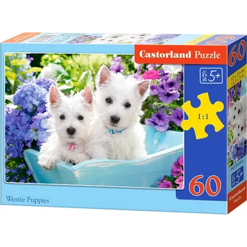 Puzzle Puzzle Castorland 60 dílků - Bílá štěňátka
