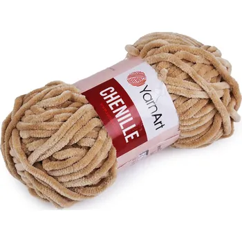 Galanterie Pletací žinylková příze Chenille 100 g béžová velbloudí 1ks