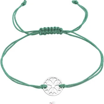 Náramek All4Silver Náramek na šňůrce květina S4332