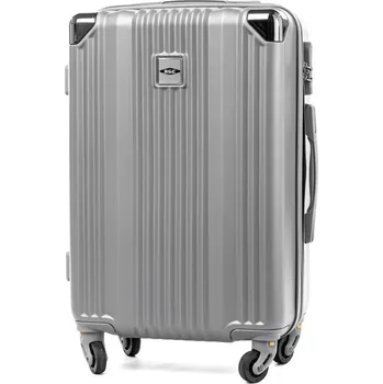 Stříbrný palubní odolný skořepinový kufr "Ironman" - vel. M