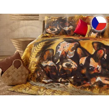 Povlečení Luxusní povlečení bavlněný satén GEON 70x90, 140x200 Africké léto Hyena