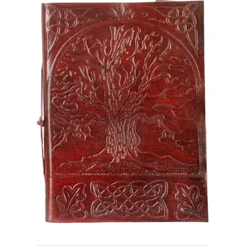 Umělecký papír Kožený zápisník Strom života - úzký, ruční výroba, Sittar mini