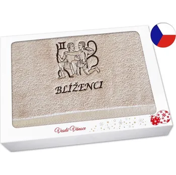 Vánoční dekorace Vánoční dárkové balení ručníku Znamení Blíženci béžová/hnědá