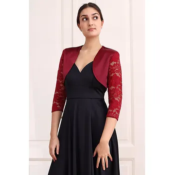 Bolerko Glara Saténové bolerko s krajkovými rukávy 1045723