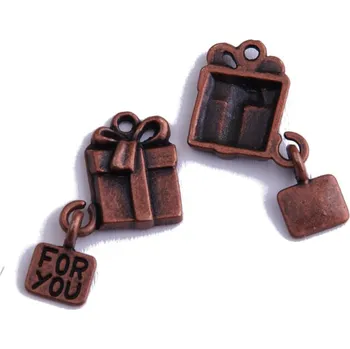 Přívěsek Přívěsek DÁREK, staroměď 15x24mm, 2ks