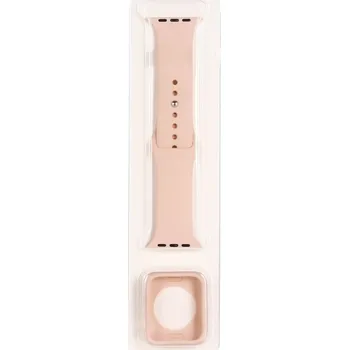 Ostatní příslušenství k chytrým hodinkám VSECHNONAMOBIL 82940 VSECHNONAMOBIL COVER SET Řemínek + obal na hodinky Apple Watch 6 / 5 / 4 / SE 44mm světle růžový
