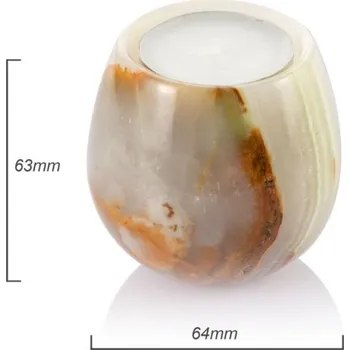 Osvěžovač vzduchu Prosperk Svícen z onyxového mramoru výška 6,2cm hnědo-šedá S3861