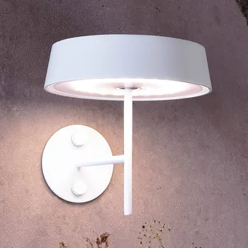 Venkovní osvětlení Deko-Light LED nástěnné světlo Miram s baterií stmívací, bílá - Ø nástěnného držáku 6 cm LED 2,2 W celkem - Doprava zdarma
