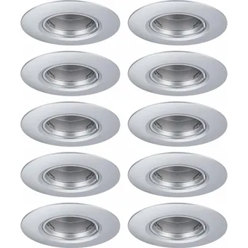 PAULMANN Vestavné svítidlo 10ks-sada nevýklopné kruhové 90mm GU10 max. 10x10W 230V matný chrom