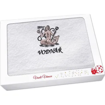 Vánoční dekorace Vánoční dárkové balení ručníku Znamení Vodnář bílá/hnědá