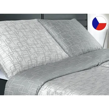 Povlečení Damaškové povlečení EXCELLENT 220x200, 2x 70x90 GEON Obrazovka šedá DUO