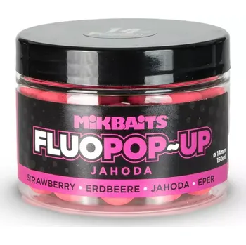 Boilies MIKBAITS Plovoucí fluo boilie 150ml - Jahoda 14mm