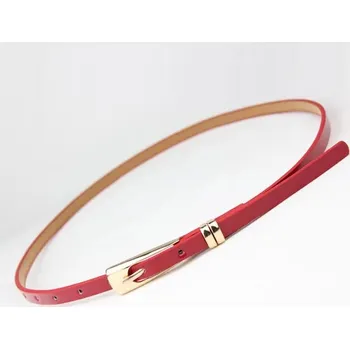 Opasek Tenký dámský opasek z PU kůže - červená