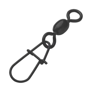 MADCAT - Obratlík s karabinkou Stainless Swievels W.Eggs Snap Black Velikost: 2, nosnost: 55 kg