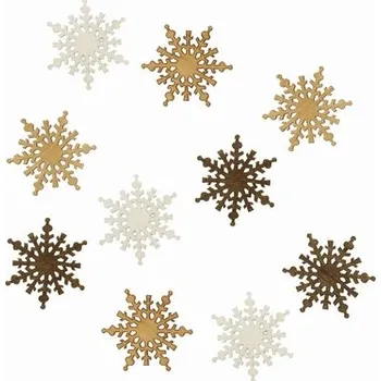 Vánoční dekorace Dřevěné vločky 4 cm - 12ks